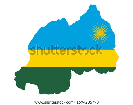 Map Rwanda Flag Vector illustration Eps 10