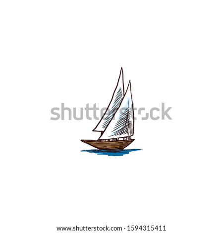 Ship with ocean liner vector.illustration