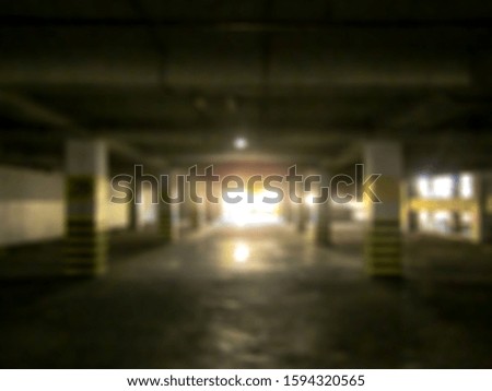  Blurred background parking area in mall