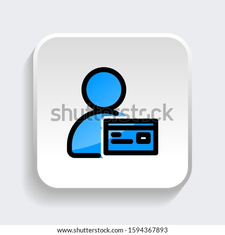 
user with credit card icon. symbol of business people with trendy filled line style icon for web site design, logo, app, UI isolated on white background. vector illustration eps 10