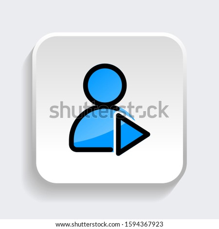 
user with arrow icon. symbol of business people with trendy filled line style icon for web site design, logo, app, UI isolated on white background. vector illustration eps 10
