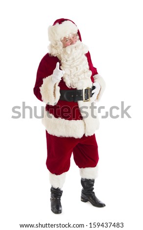 Full length shot of Santa Claus pointing