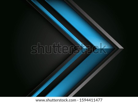 Abstract blue grey line arrow 3D direction on black blank space design modern futuristic background vector illustration.