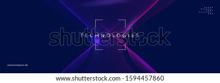 Artificial intelligence tech background. Digital technology, deep learning and big data concept. Abstract visual for screen template. Geometric artificial intelligence tech backdrop. Royalty-Free Stock Photo #1594457860