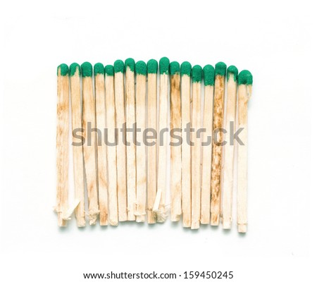 Matches close up isolated over white