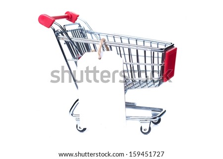 shopping trolley isolated on white background