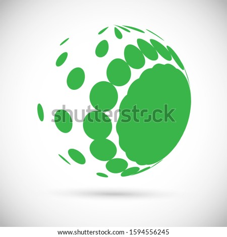 Abstract Globe Logo - Isolated On Gray - Vector Illustration. Abstract Globe Vector For Web Icon, Tech Logo And Element Design. 3D Icon For Earth, Global, Globe, Planet And World Logo