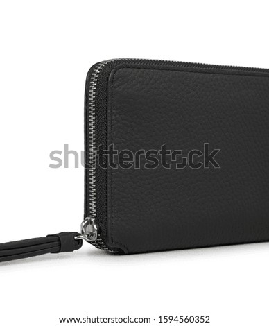 Black elegant cat face design wallet with white background, Black elegant cat face design wallet with white background
