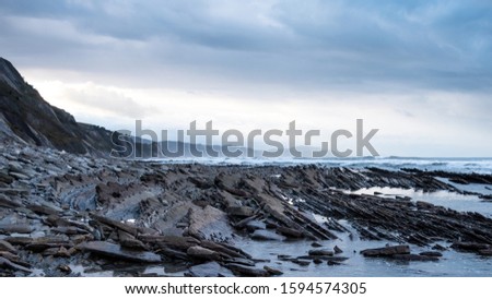 Stormy day on a rocky coastline