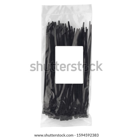 Tie a nylon on a white background in transparent packaging