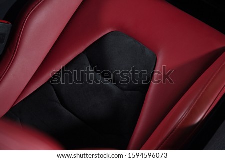 Close up of leather car seat	
