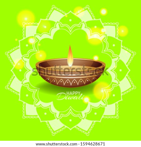 Background with mandala pantern for happy diwali festival illustration