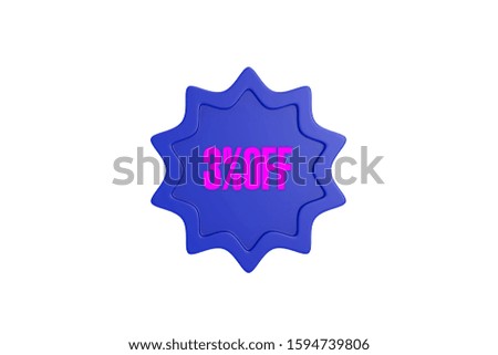 3 percent off 3d sign in pink color with blue isolated on white background, 3d illustration.