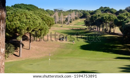Golf player at the golf course, Sant Vicenç de Montalt, Catalonia