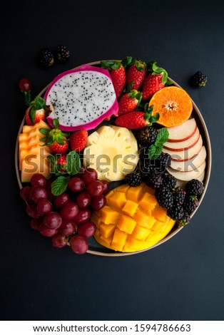 Fresh mixed fruits, tropical fruit 