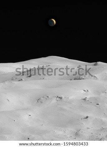Background moon / lunar glowing between clouds / star and moon dancing together in space colorful clouds .