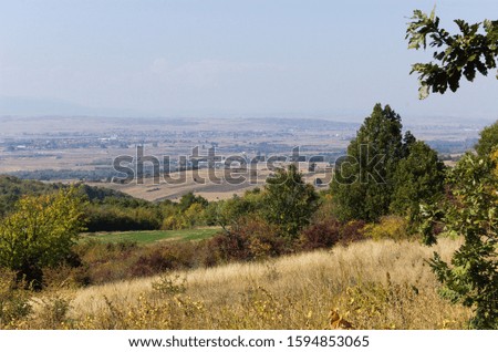 Meadow on the hill with long perspective view