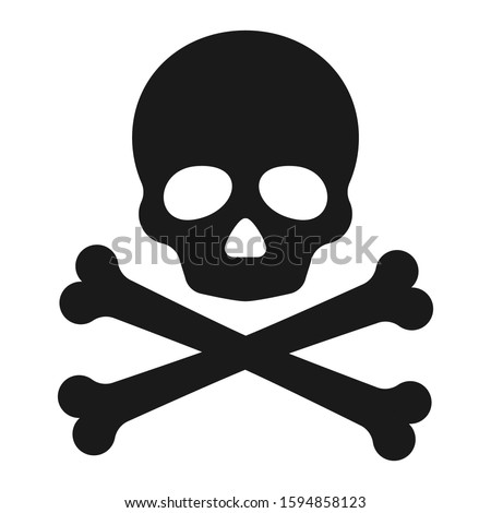 Roger symbol. Pirate scull icon. Vector illustration.