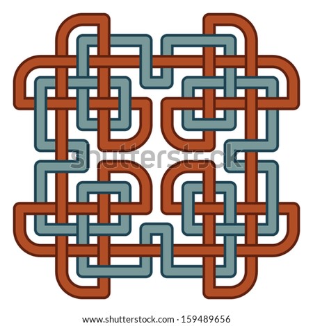 Celtic knots mosaic pattern on white background, Color Style