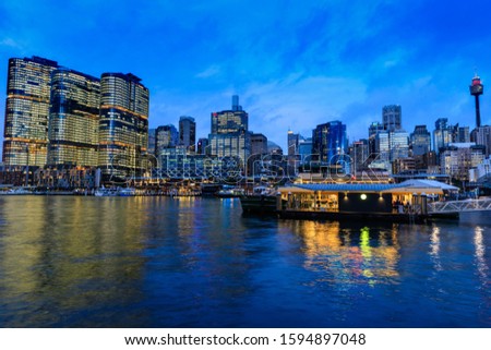 Darling Harbour by night, Sydney, Australia	
