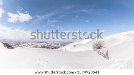 Mountain Carpegna with snow in winter