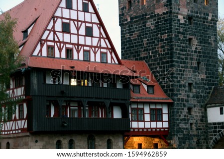 Architecture in the old town of Nuremberg