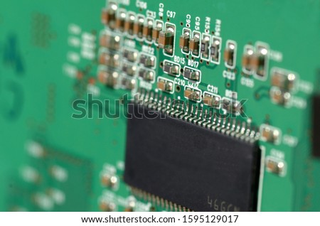 Computer board hardware motherboard microelectronics Server CPU chip semiconductor circuit core red technology background or red texture with processors concept electronic
