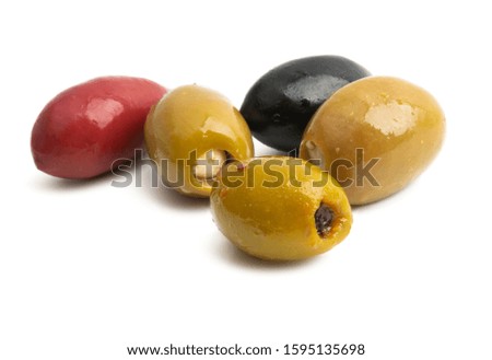 stuffed olives isolated on a white background