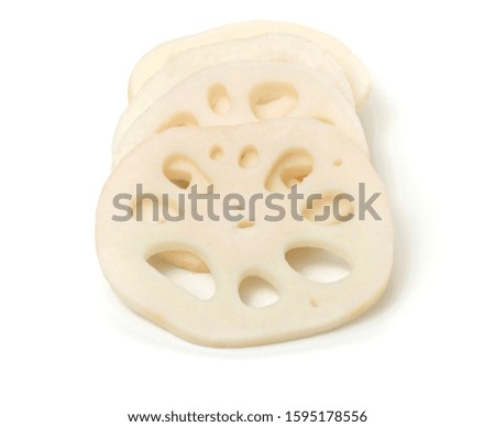 Lotus root isolated on white background stock photo