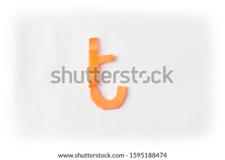 carrot alphabet design on white background