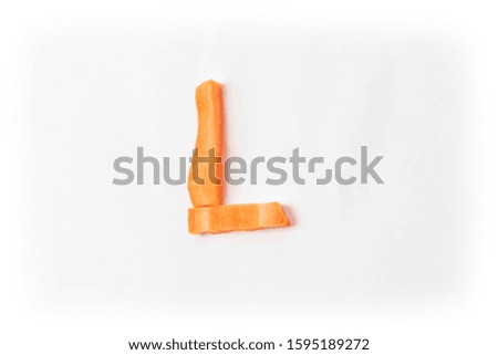 carrot alphabet design on white background