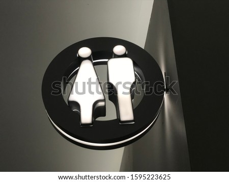 Restroom or toilet sign in modern style