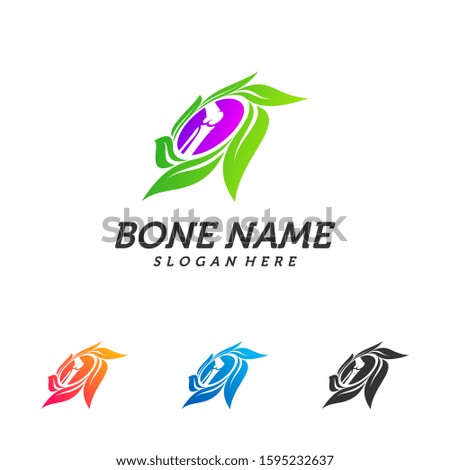 Nature Bone logo design template. Concept Vector of human body health. Emblem symbol Icon.