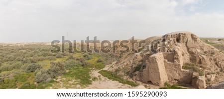 Inside the ancient city of Merv (Turkmenistan) Royalty-Free Stock Photo #1595290093