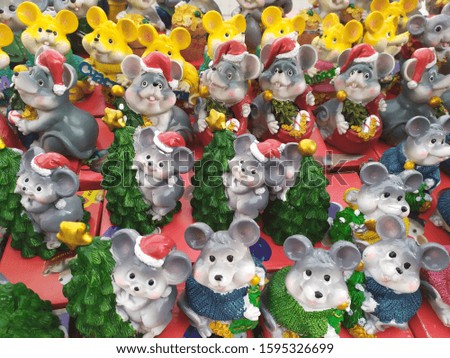 Many beautiful mouse figures. The mouse is a symbol of 2020.