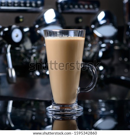 Latte Coffee or caffe latte in tall latte glasses