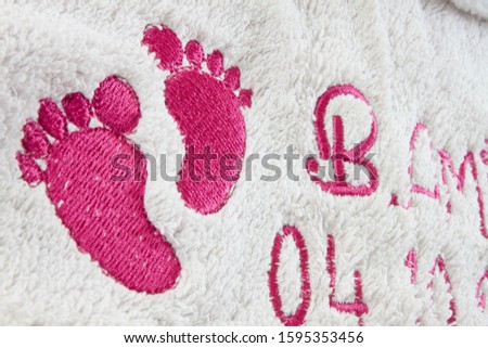 baby steps embroidery on towel