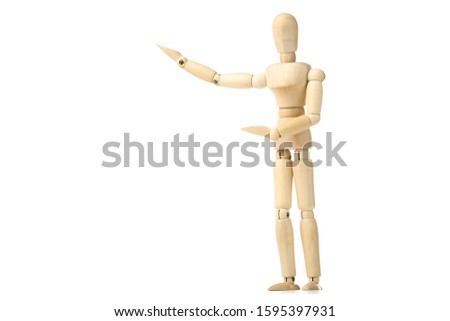 Wooden figure isolated on white background