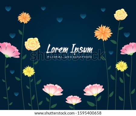 Floral frame and background good use for label, greeting card or any design you want