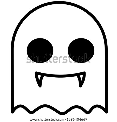 Ghost flat black and white vector icon 