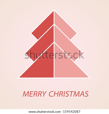 Christmas card concept. Holiday abstract background with Christmas tree