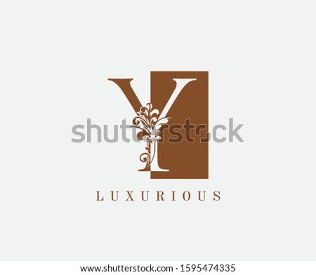 Y Letter Classic Vintage Logo. Luxury Y Swirl Square Logo Icon