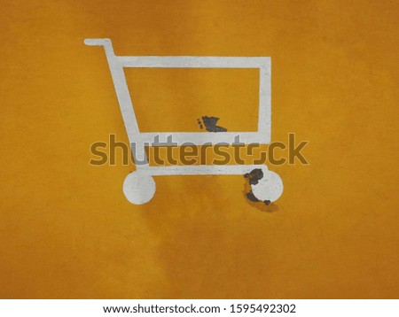 Cart symbols can be found at department stores