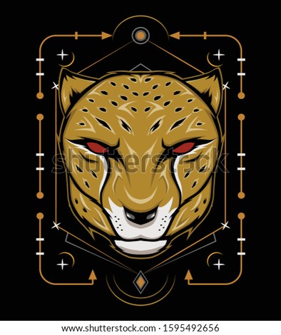 Cheetah Head - Mascot Emblem for sport team. Vector illustration for t-shirt and badges - Vector