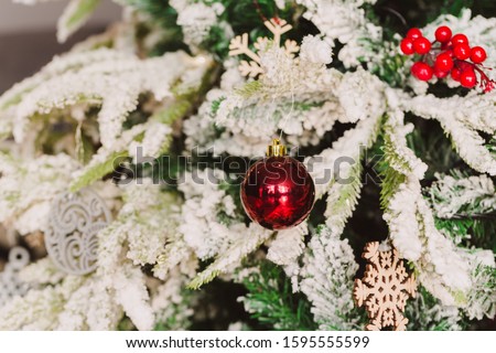 2020 Christmas and New Year decorations with lights. Concept and background.