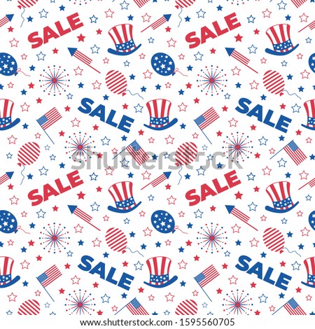 American president's day pattern for decoration design. American festive background. Seamless vector wallpaper pattern. USA banner background.