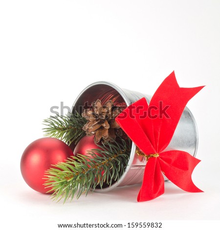 Decorative christmas composition on white background  