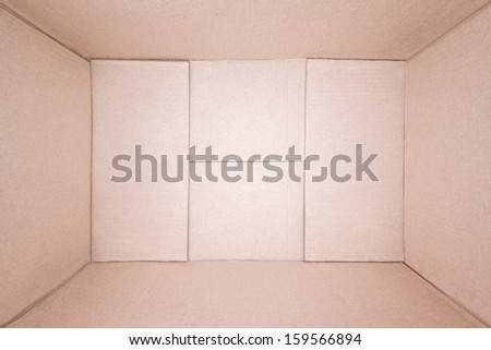 Top view of empty brown cardboard box