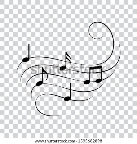 Music notes, abstract musical design elements, vector illustration.