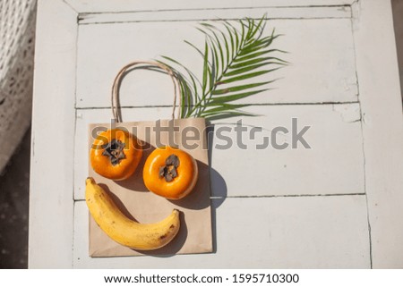 Smiling fruit on a white background on the table ,summer atmosphere 